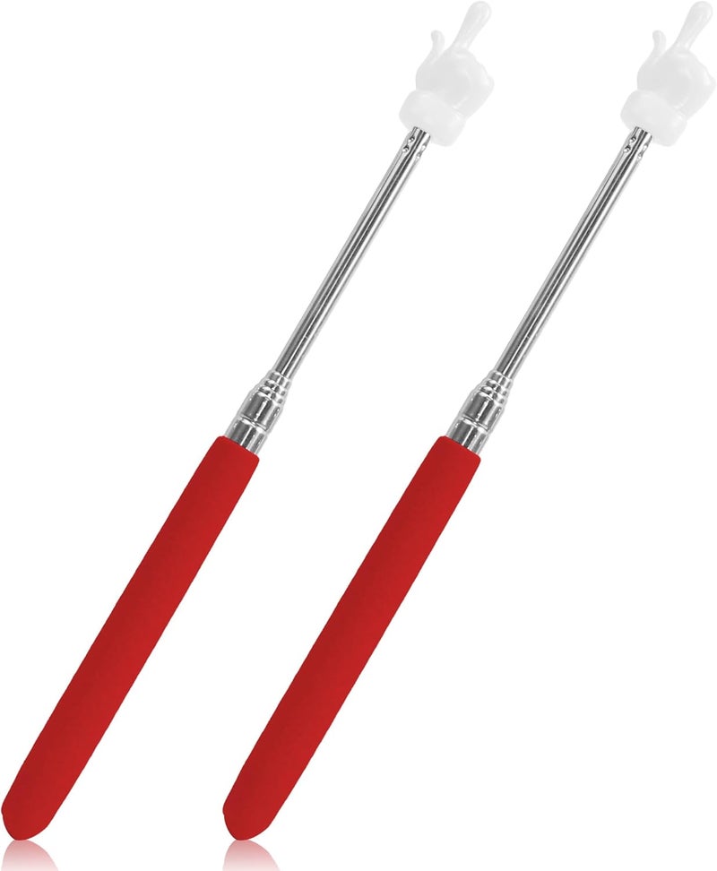 LYMXsd 2PCS Pointer Stick for Classroom – Multipurpose Teacher Pointer Stick, Extendable Classroom Pointer and Finger Pointer Stick, Engaging Colors, Classroom Essentials for Effective Presentations (Red) - Image 1